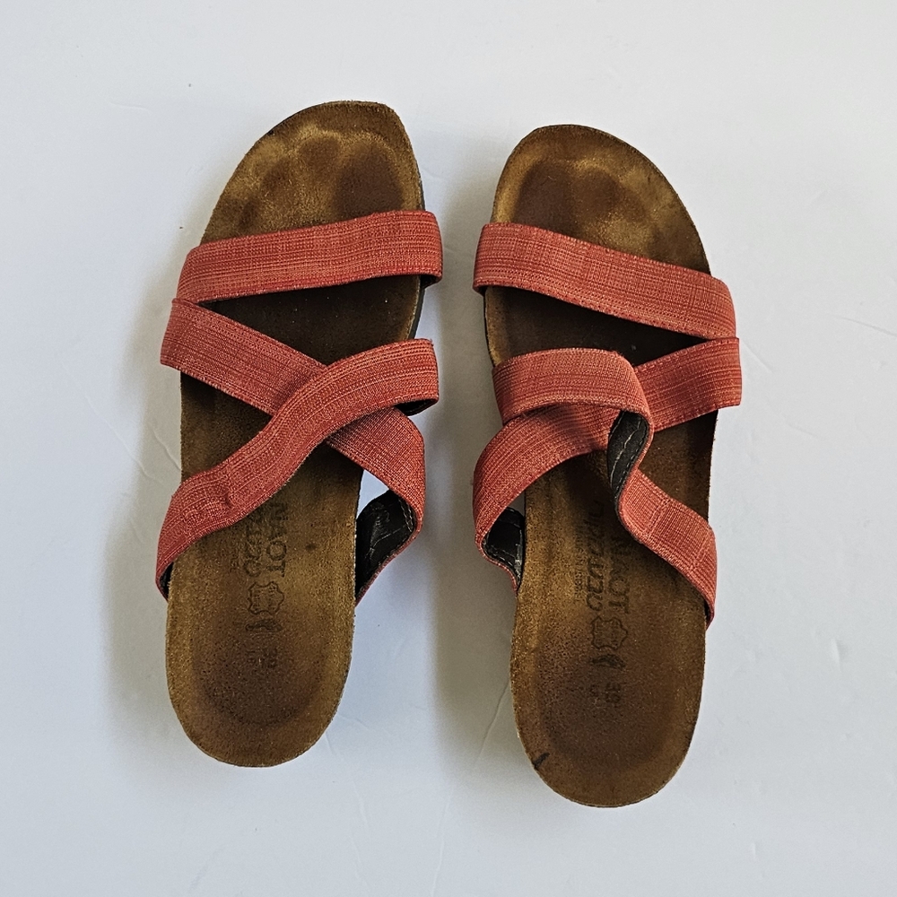 Naot Sandals Naomi Slide Wedge Red Orange  Strappy Slip On Women 9 EU 39 - Picture 4 of 9